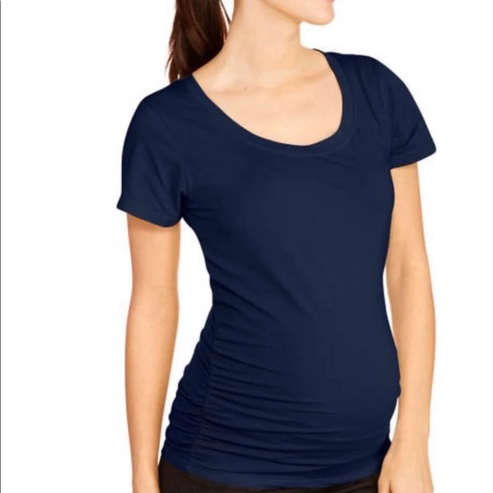 Blue maternity shirt